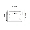Светодиодный профиль Byled LUX универсальный 16*13*2500мм (Комплект профиль, экран, 2 заглушки)
