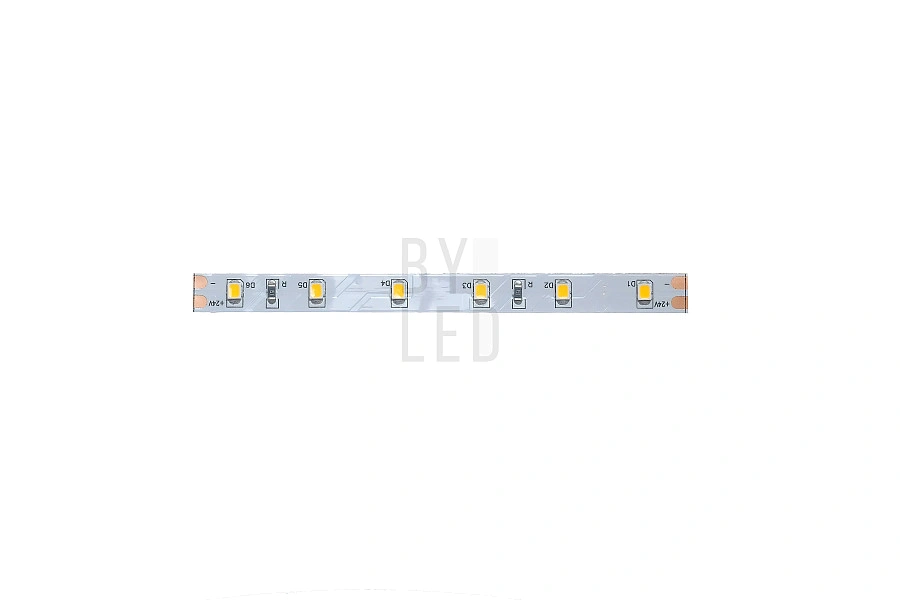 Светодиодная лента Byled PRO SMD2835, 60 LED/m, 4.8W/m, 24V , IP20, Цвет: Теплый белый