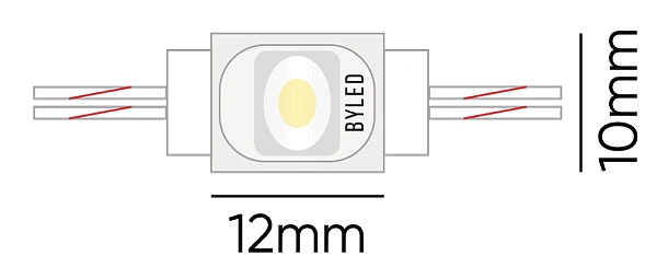 Светодиодный линзованный модуль Byled SMD2835, 0.36W, 120*160°, 12V, Цвет: Холодный белый 9000К