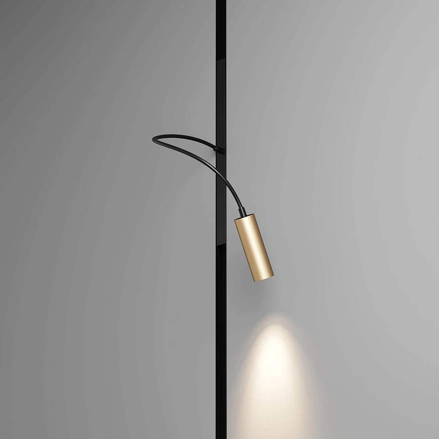 Магнитный гибкий светильник Byled серия Gravity-MG15 5W, 48V, CRI>90, 360гр., Черный+Золото, 36мес., Цвет: Теплый белый