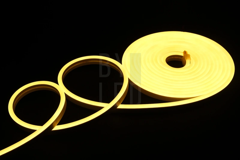 Светодиодный неон Byled SMD2835, 120 LED/m, 9.6W/m, 24V , IP67, Цвет: Теплый белый