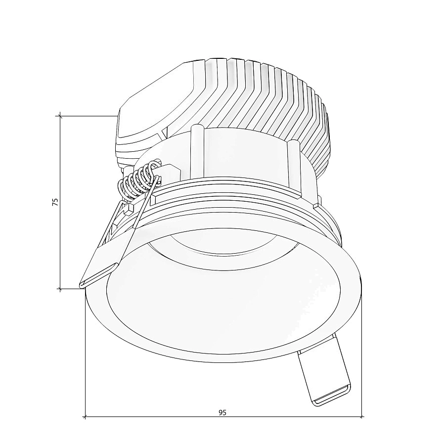 Наклонный корпус светильника Byled серия UNI-8502 Белый (наклон 48гр.)