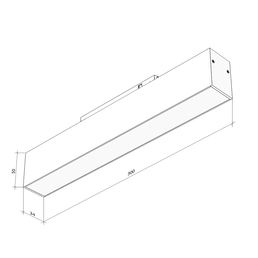 Магнитный встраиваемый светильник Byled серия Gravity MG35 8W, 48V, CRI>90, 300mm, Цвет: Теплый белый