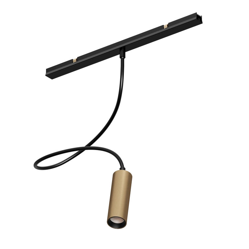 Магнитный гибкий светильник Byled серия Gravity-MG15 5W, 48V, CRI>90, 360гр., Черный+Золото, 36мес., Цвет: Теплый белый