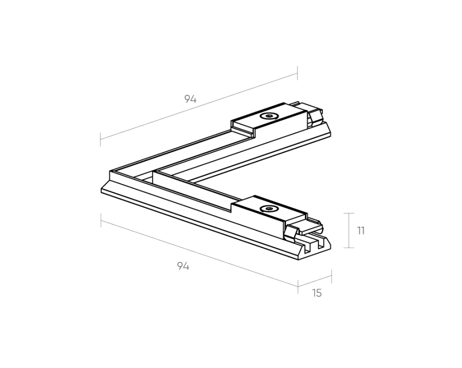 Угловой коннектор питания двусторонний Byled серия Gravity-MG15 48V, Белый