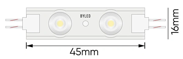 Светодиодный линзованный модуль Byled SMD2835, 1W, 175°, 12V, Цвет: Холодный белый 9000К