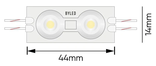 Светодиодный линзованный модуль Byled SMD2835, 0.72W, 160°, 12V, Цвет: Теплый белый 3000К