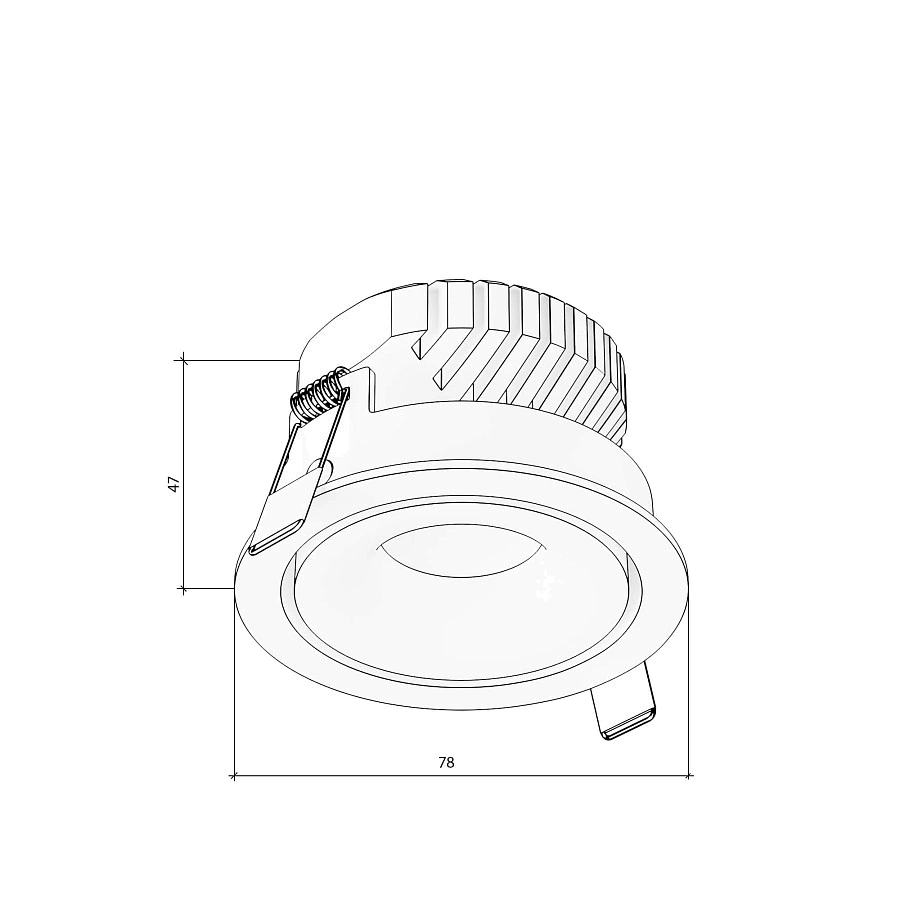 Наклонный корпус светильника Byled серия UNI-7201 Белый (наклон 30гр.)