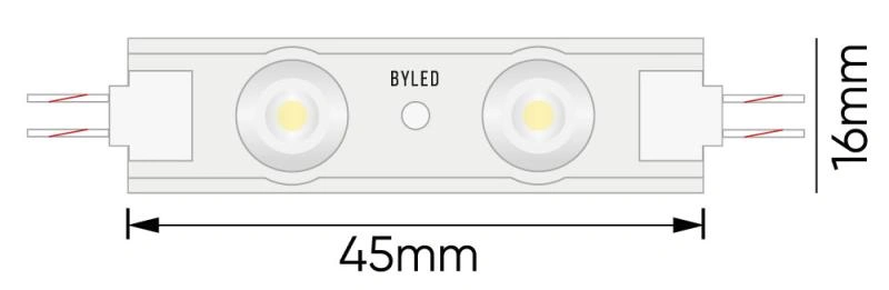 Светодиодный линзованный модуль Byled SMD2835, 1W, 175°, 12V, Цвет: Холодный белый 9000К