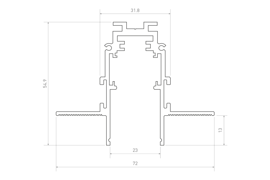 Магнитный трек встраиваемый под шпаклевку Byled серия Gravity 48v, 3000mm Магнитный трек встраиваемый под шпаклевку Byled серия Gravity 48v, 3000mm