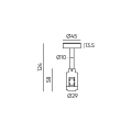 Держатель шинопровода накладной Byled серия ECLIPSE 24V 124mm с вводом питания, Черный