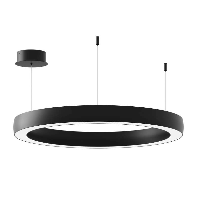 Подвесной светильник Byled серия Halo 4555 (45W, 220V, CRI>90, 600mm, Черный корпус, Цвет: Нейтральный белый)