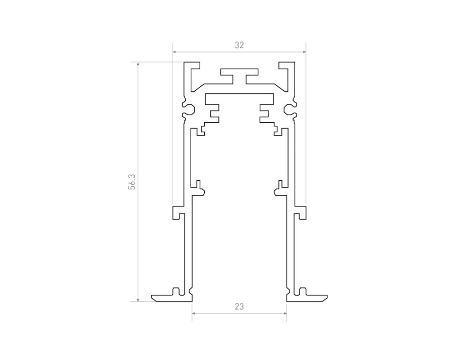 Магнитный трек встраиваемый Byled серия Gravity 48v, 2000mm