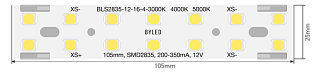 Светодиодная линейка Byled LUX серия BL SMD2835, 16LED, 2-4W, 12V, 200-350mA, IP20, CRI>90, 60мес., Цвет: Нейтральный белый 4000K