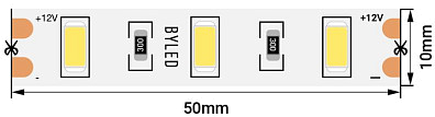 Лента светодиодная Byled Standart 5630, 60 LED/м, 12 Вт/м, 12В , IP20, Цвет: Теплый белый Лента светодиодная Byled Standart 5630, 60 LED/м, 12 Вт/м, 12В , IP20, Цвет: Теплый белый
