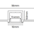 Светодиодный профиль Byled LUX под шпаклевку 56*13*2500мм (Комплект профиль, экран, 2 заглушки)