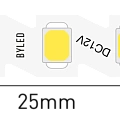 Лента светодиодная Byled Standart S-обр. 2835, 120 LED/м, 7 Вт/м, 12В , IP20, Цвет: Теплый белый 3000K