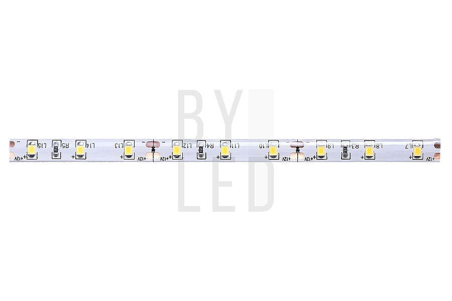 Лента светодиодная Byled Standart 2835, 60 LED/м, 4.8 Вт/м, 12В , IP20, IP65, Цвет: Теплый белый