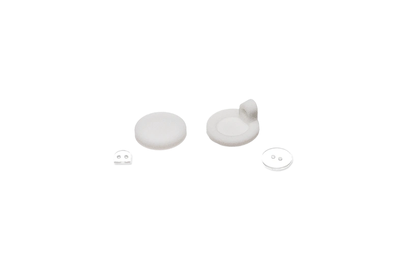 Заглушка из силикона белого цвета, боковой вывод (Торцевая 1шт., Боковой вывод 1шт.)