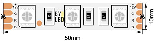 Лента светодиодная Byled Standart 5050, 60 LED/м, 14,4 Вт/м, 12В , IP20, Цвет: RGB