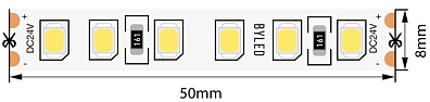 Лента светодиодная Byled Standart SMD2835, 120LED/m, 6W/m, 24V , IP20, 30m, Цвет: Нейтральный белый Лента светодиодная Byled Standart SMD2835, 120LED/m, 6W/m, 24V , IP20, 30m, Цвет: Нейтральный белый