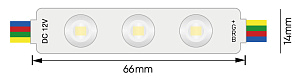 Светодиодный модуль Byled SMD5050, 0.72W, 140°, 12V, Цвет: RGB