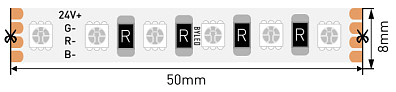 Светодиодная лента Byled LUX SMD3838, 120 LED/m, 11W/m, 24V , IP20, Цвет: RGB