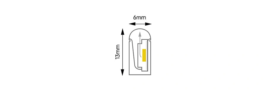 Светодиодный неон Byled SMD2835, 120 LED/m, 9.6W/m, 24V , IP67, Цвет: Синий