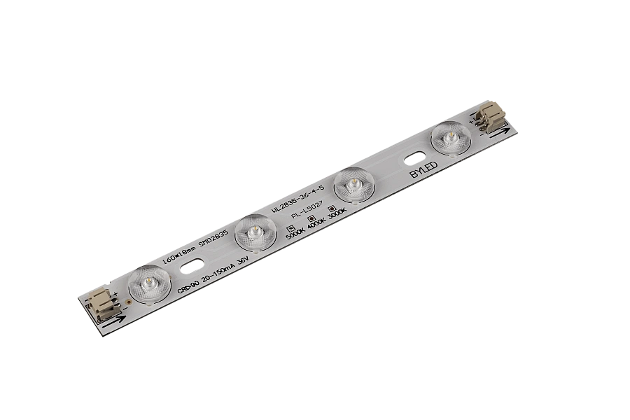 Светодиодная линейка Byled LUX серия WL SMD2835, 4LED, 0.7-5.4W, 36V, 20-150mA, IP20,CRI>90,  60мес., Цвет: Белый 5000K