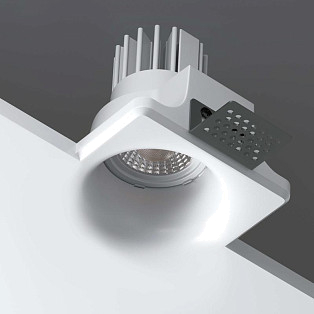 Встраиваемый светильник из гипса Byled серия CUST 1001 (10W, 220V, CRI>90, IP20, Белый корпус, 60мес., Цвет: Теплый белый)