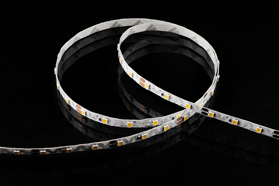 Лента светодиодная Byled Standart S-обр. 2835, 72 LED/м, 7 Вт/м, 12В , IP20, 36мес., Цвет: Теплый белый 3000K